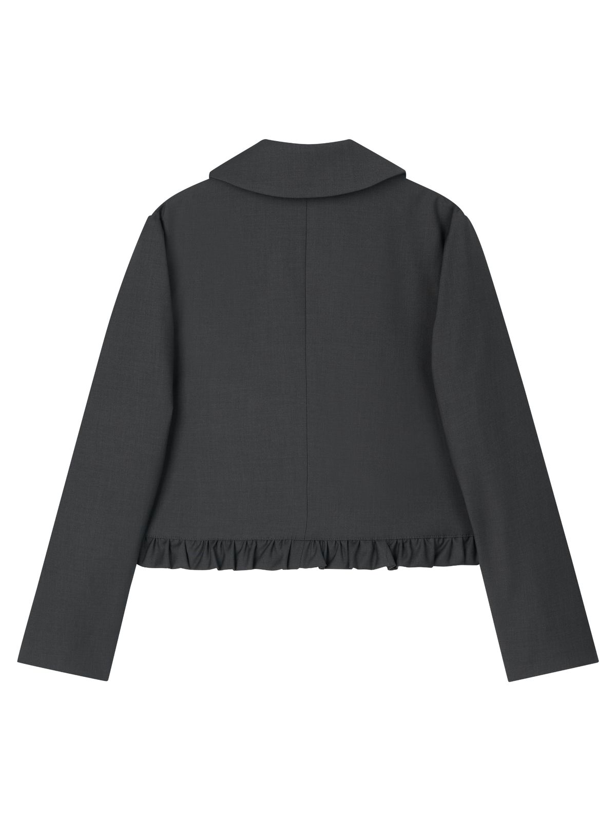 로액슈얼(LO AXUAL) PETER PAN COLLAR RIBBON JACKET_CHARCOAL