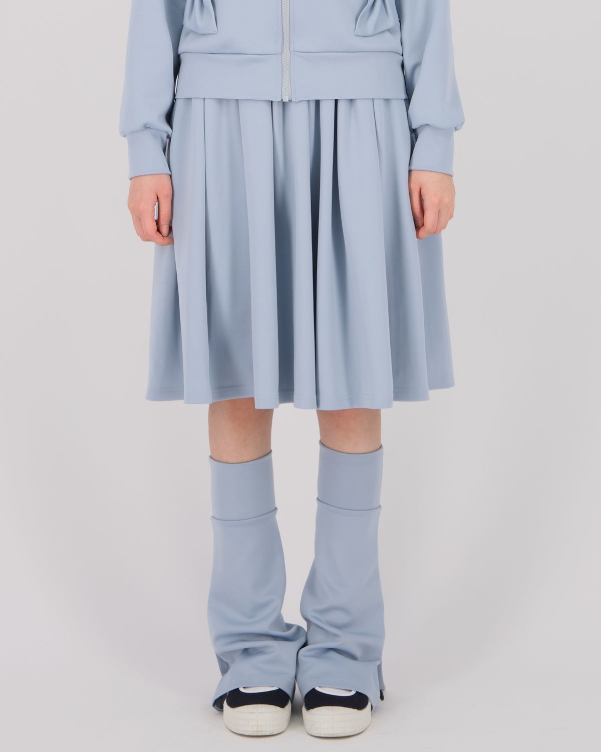 로액슈얼(LO AXUAL) JERSEY MIDI WARMER SKIRT_ICY BLUE