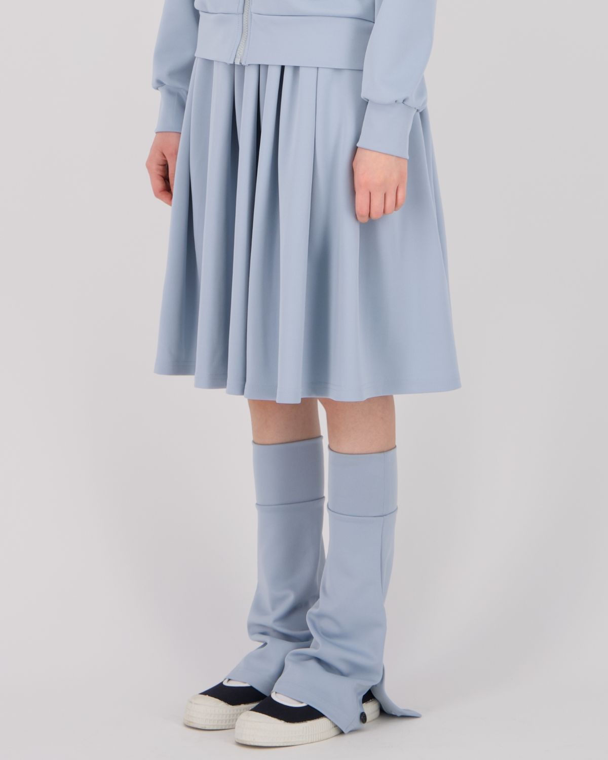 로액슈얼(LO AXUAL) JERSEY MIDI WARMER SKIRT_ICY BLUE