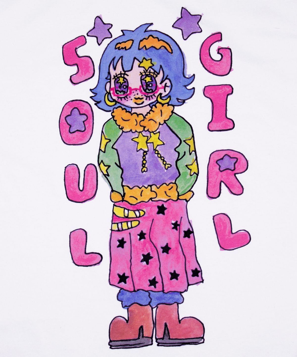 소울푸시캣(SOULPUSSSYCAT) SOULGIRL® T-shirts No.12 (white)