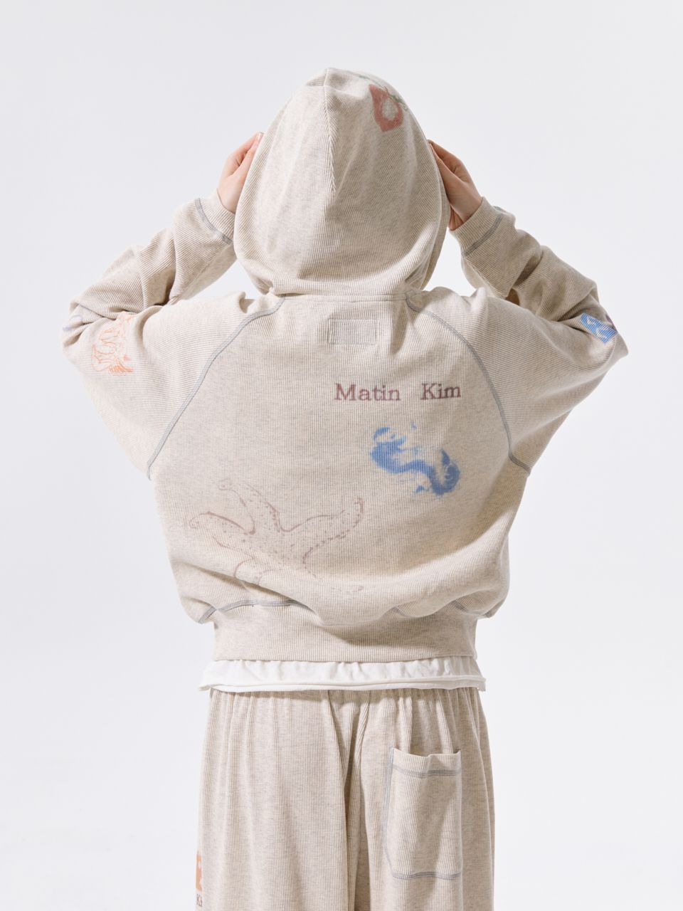 MUSINSA公式 | MATIN KIM SKETCH GRAFFITI WAFFLE HOODY ZIP UP IN