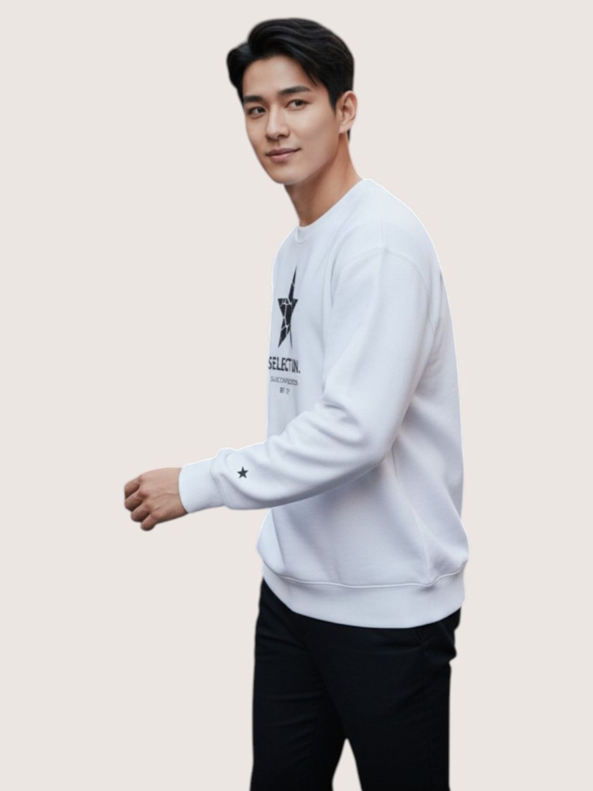 지블랙(ZBLACK) 스타셀렉션 크렉스타 맨투맨 화이트