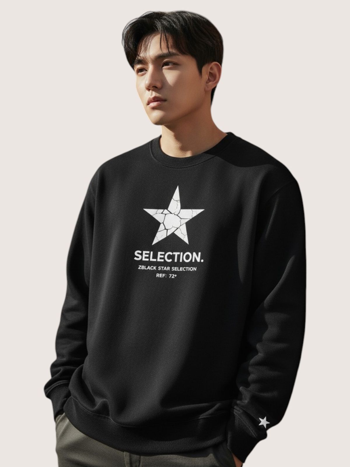 지블랙(ZBLACK) 스타셀렉션 크렉스타 맨투맨 블랙