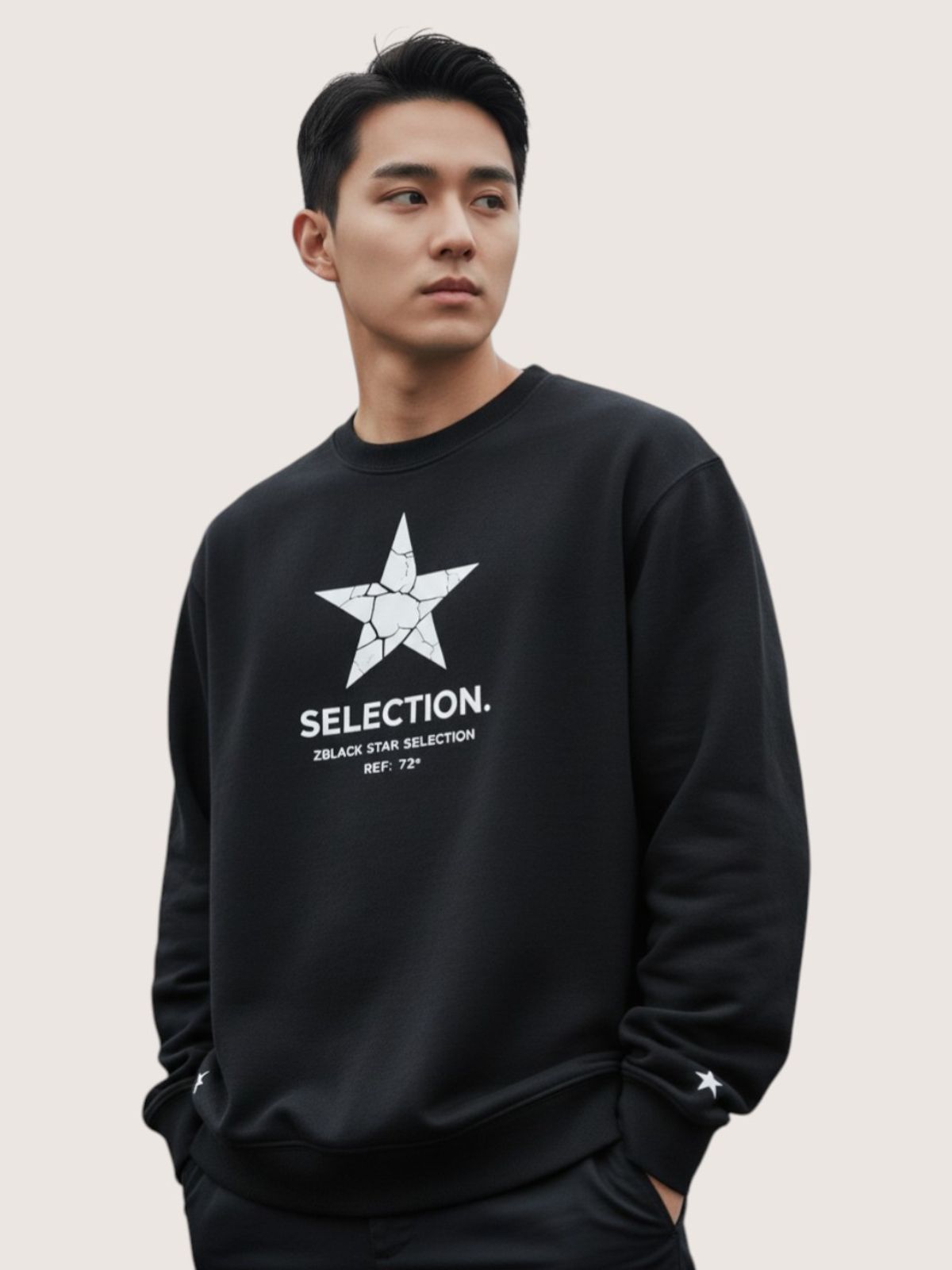 지블랙(ZBLACK) 스타셀렉션 크렉스타 맨투맨 블랙