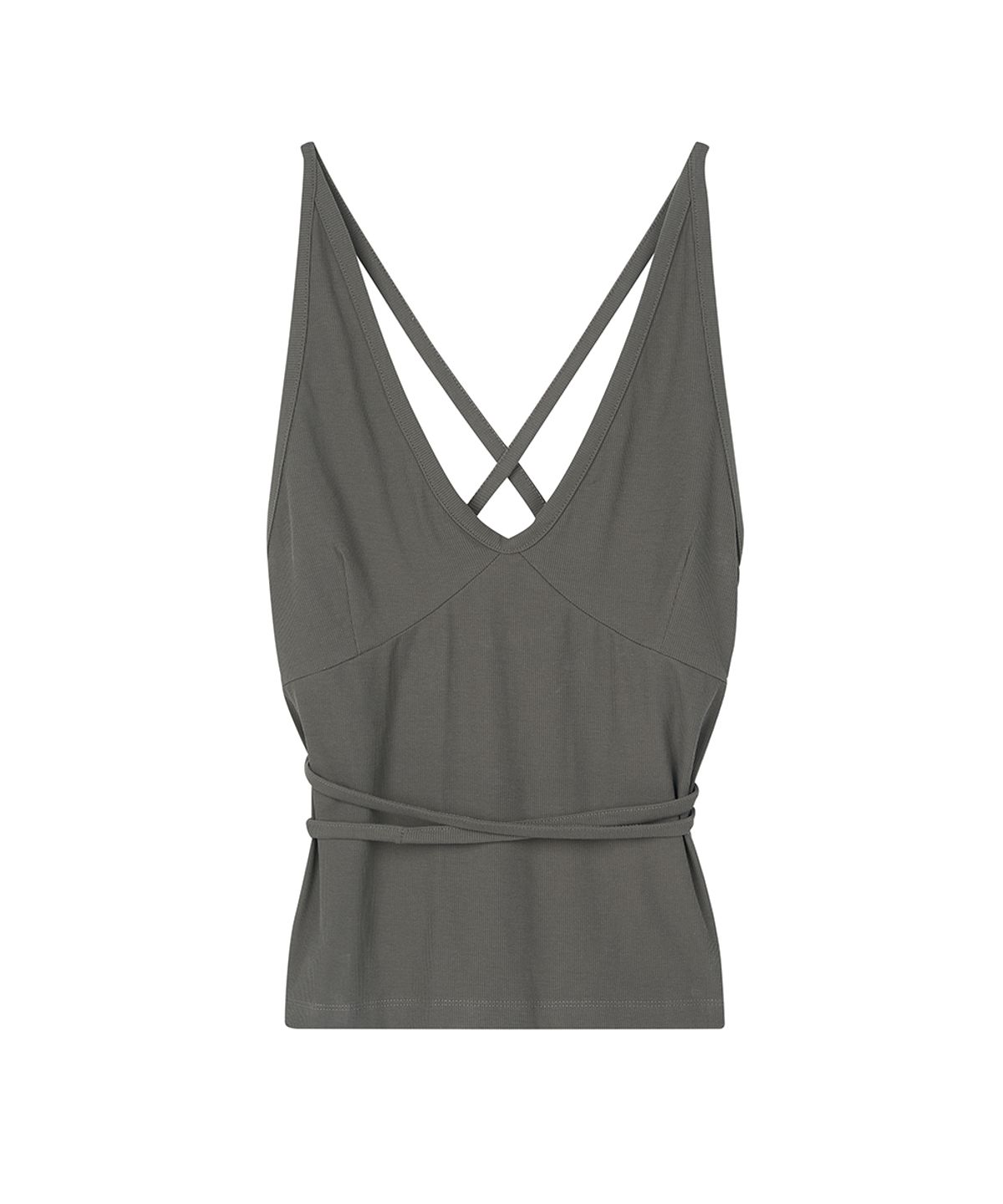 미드앤로우(MIDNLOW) Halter Layered Vest (Khaki)
