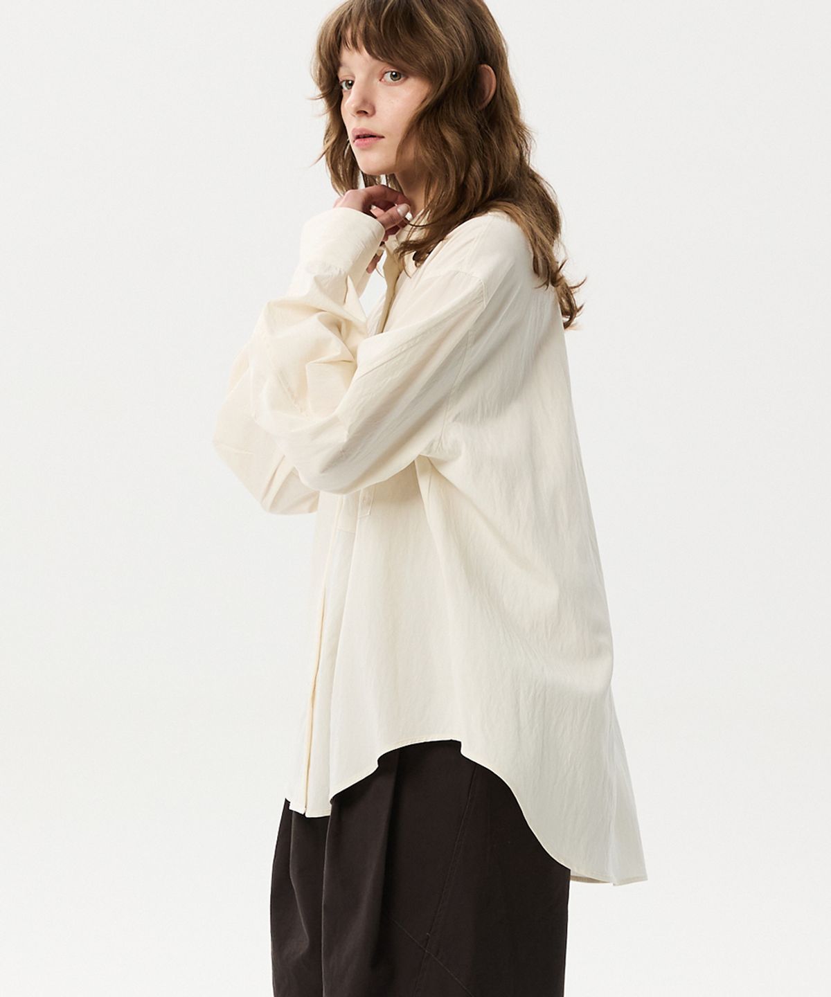 미드앤로우(MIDNLOW) Two-way Wrap Shirts (Cream)