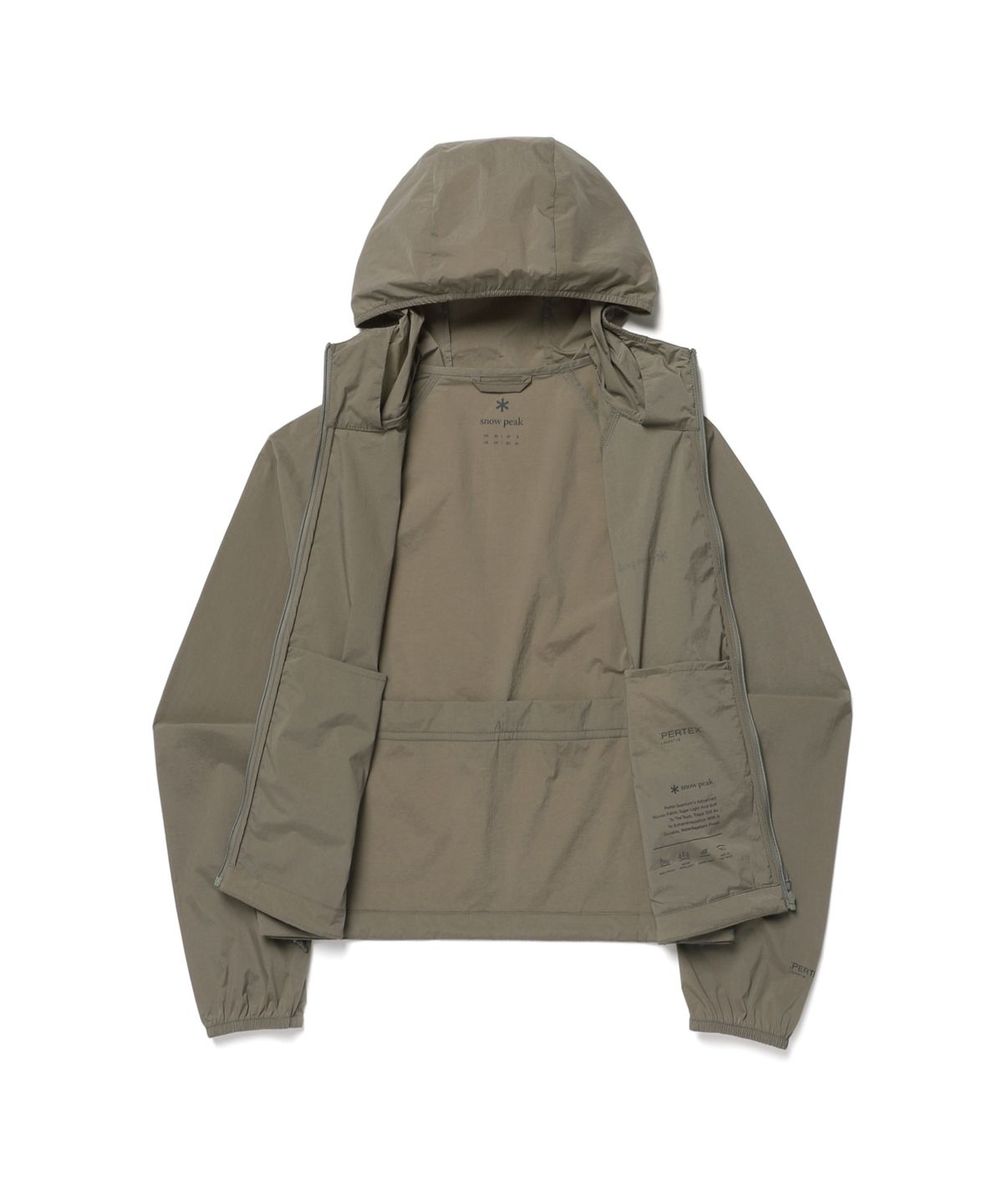 스노우피크 어패럴(SNOWPEAK APPAREL) 피코 선블록 퍼텍스 초경량 여성 바람막이 (S26MWTWB79) Khaki