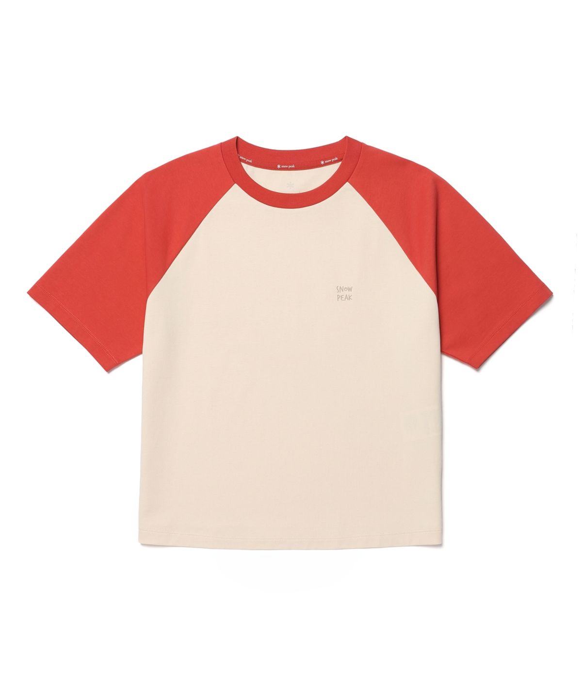 스노우피크 어패럴(SNOWPEAK APPAREL) 에어로쿨 여성 배색 반팔 티셔츠 (S26MWFTS29) Red
