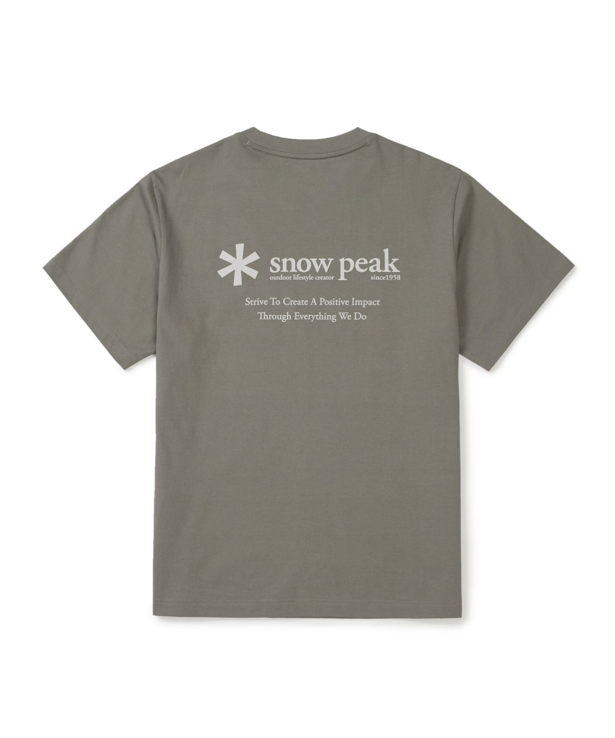 스노우피크 어패럴(SNOWPEAK APPAREL) 코튼 레터링 반팔 티셔츠 (S26MMFTS62) Vintage Gray