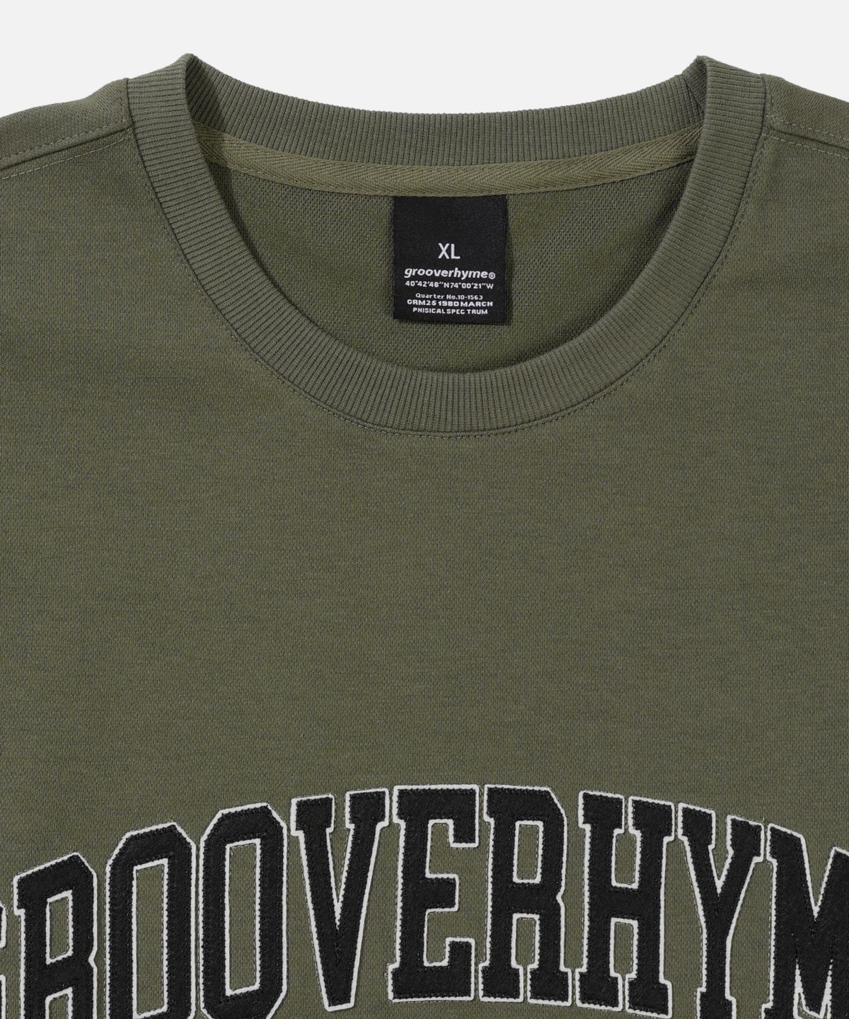 그루브라임(GROOVE RHYME) 매쉬쭈리 아플리케 로고 반팔 티셔츠 (5COLOR) (FRBMCTR702M)