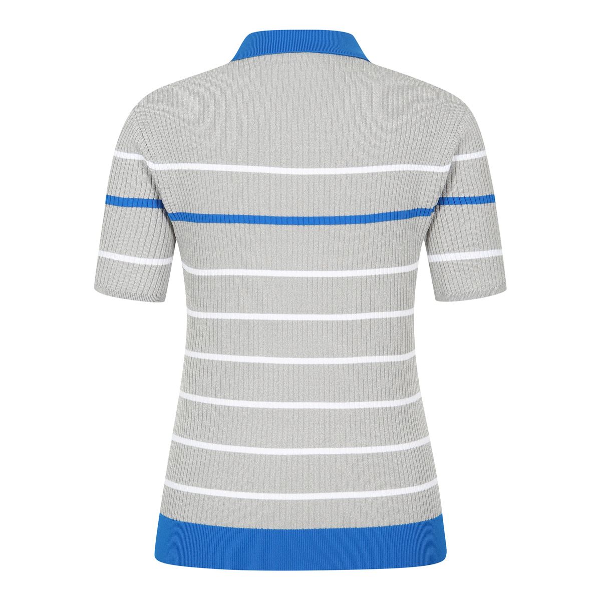 테일러메이드 어패럴(TAYLORMADE APPAREL) 26SS 여성 스트라이프 카라 반팔 니트 TS6-61HG23-193