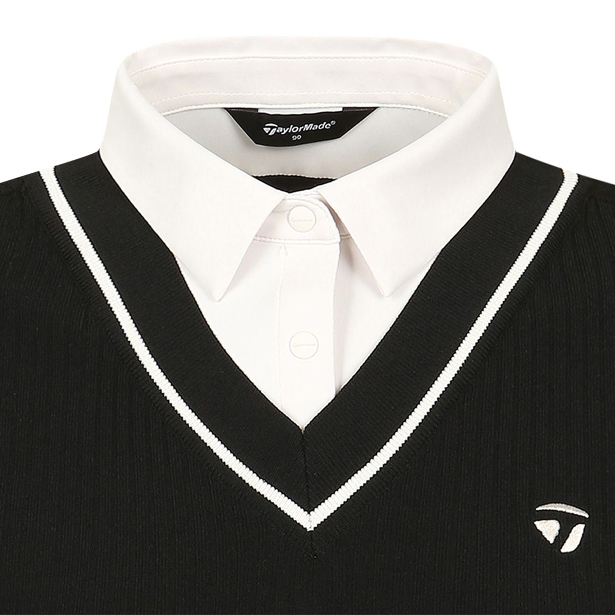 테일러메이드 어패럴(TAYLORMADE APPAREL) 26SS 여성 레이어드룩 카라 반팔 니트 TS6-61HG24-199