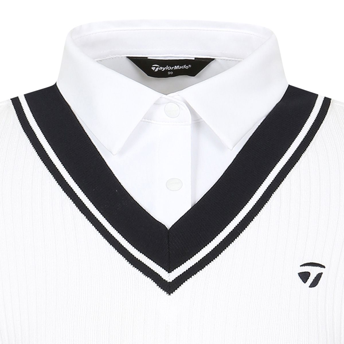 테일러메이드 어패럴(TAYLORMADE APPAREL) 26SS 여성 레이어드룩 카라 반팔 니트 TS6-61HG24-100