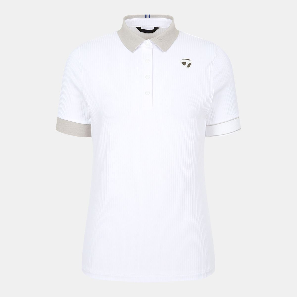 테일러메이드 어패럴(TAYLORMADE APPAREL) 26SS 여성 배색 골지 카라 반팔 티셔츠 TT6-61HG43-100