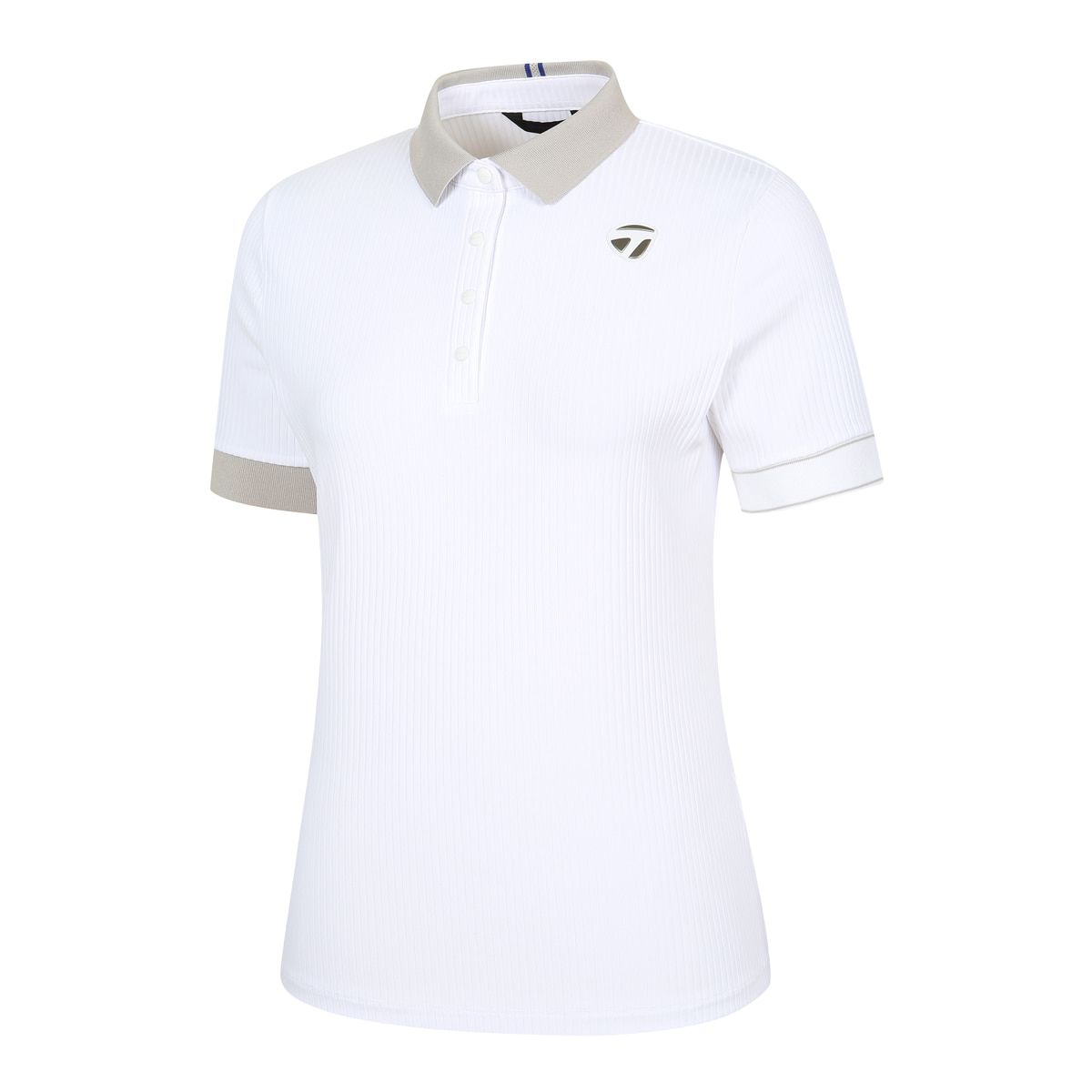 테일러메이드 어패럴(TAYLORMADE APPAREL) 26SS 여성 배색 골지 카라 반팔 티셔츠 TT6-61HG43-100