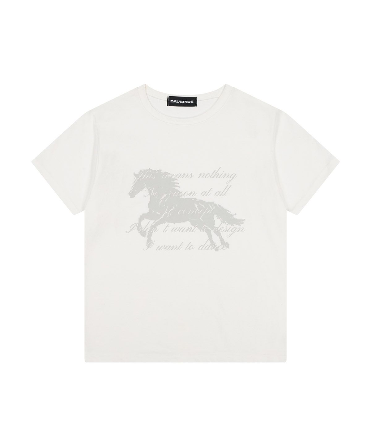 디오스피스(DAUSPICE) (DUC) GA Semi-Crop Short-Sleeve T-Shirt White