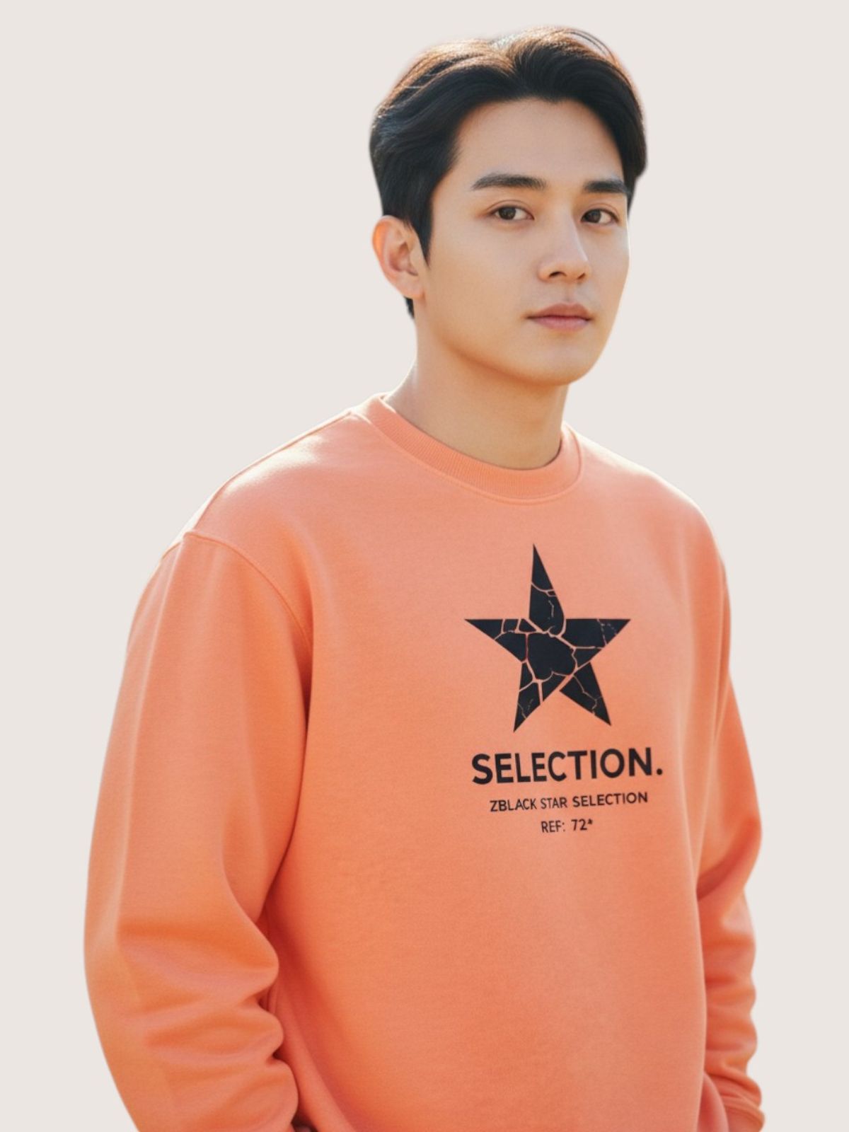 지블랙(ZBLACK) 스타셀렉션 크렉스타 맨투맨 코랄
