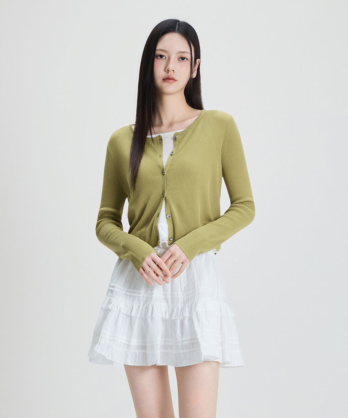 미쏘(MIXXO) [에센셜] 린넨 시스루 골지 가디건_MIWCKG510T MIWCKG74QT