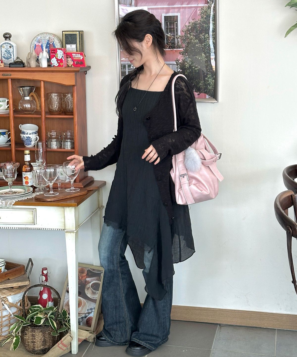 미쏘(MIXXO) [에센셜] 린넨 시스루 골지 가디건_MIWCKG510T MIWCKG74QT