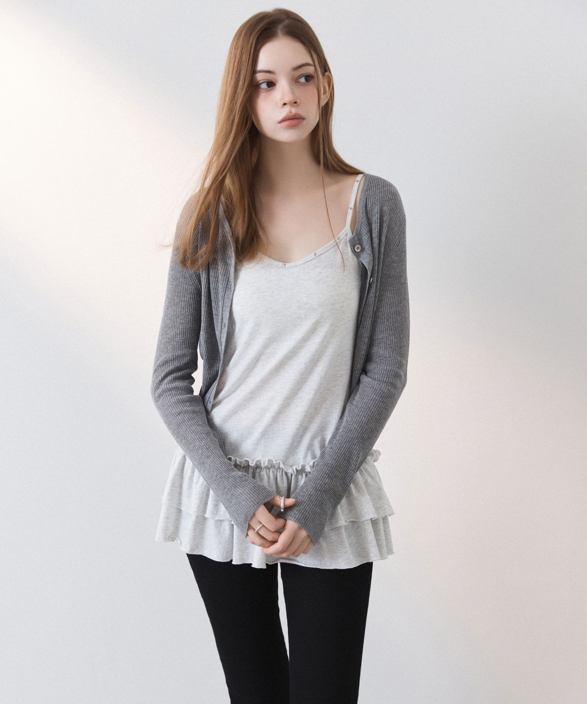 미쏘(MIXXO) [에센셜] 린넨 시스루 골지 가디건_MIWCKG510T MIWCKG74QT
