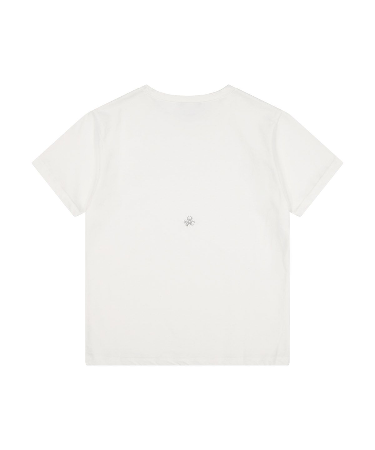 디오스피스(DAUSPICE) (DUC) Eyelet Stud Semi-Crop T-Shirt White