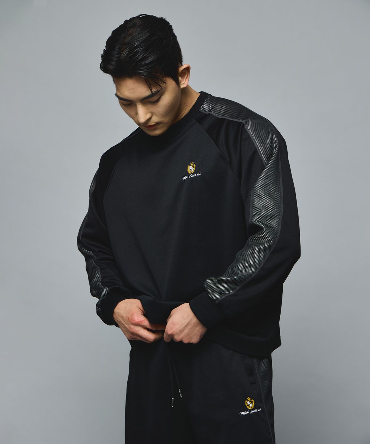 미학(MIHAK) 아이비리그 메쉬 저지 롱 슬리브 (BLACK)