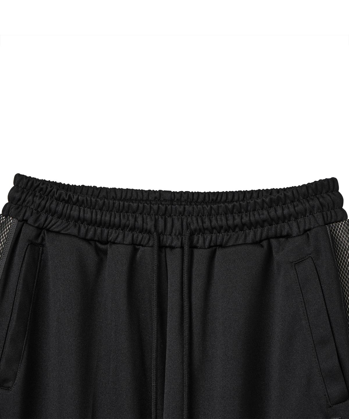 미학(MIHAK) 스폰서 로고 메쉬 저지 와이드 팬츠 (BLACK)