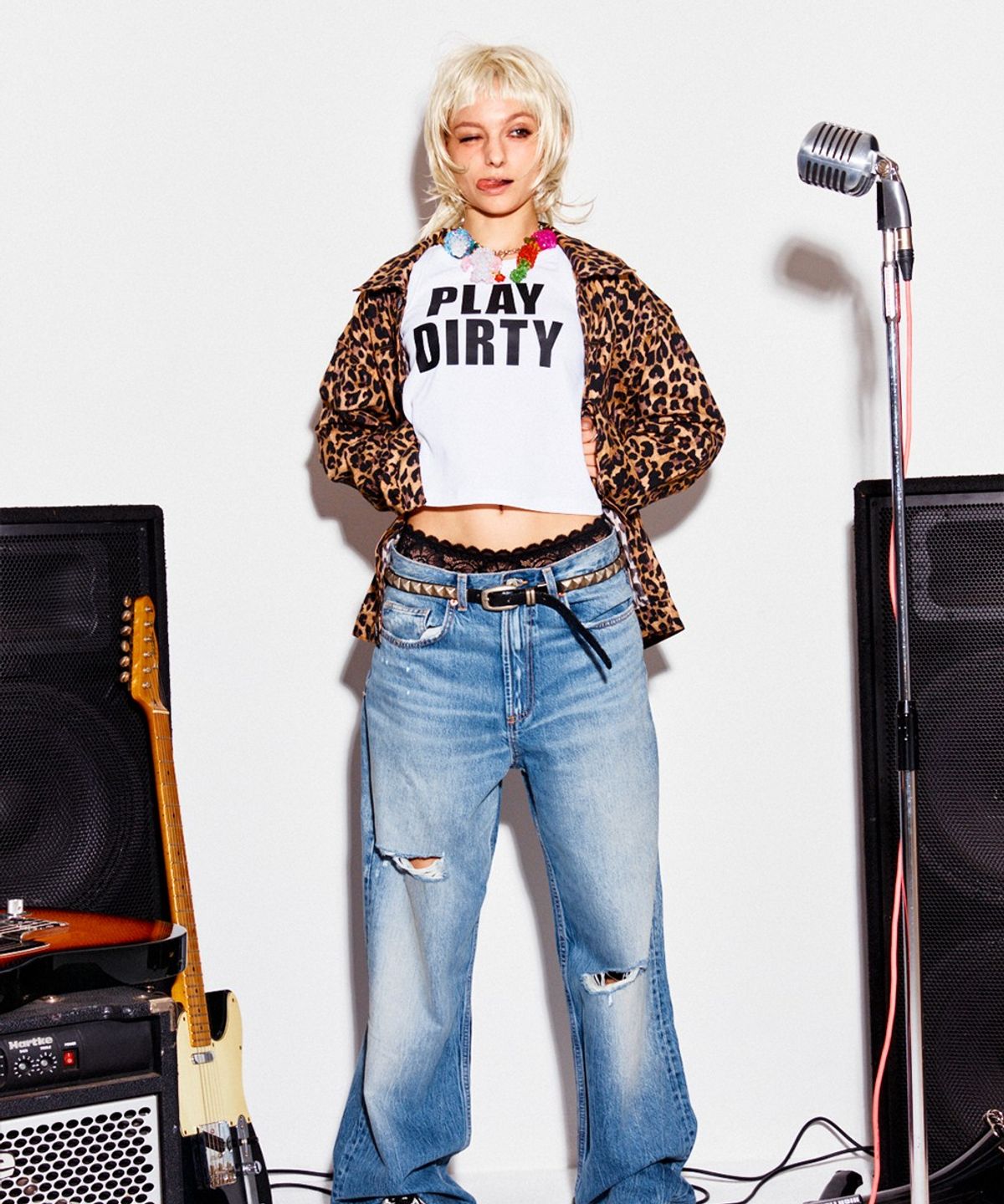 하이타이드 프랭키(HIGHTIDEFRANKIE) Play Dirty Tank Top White