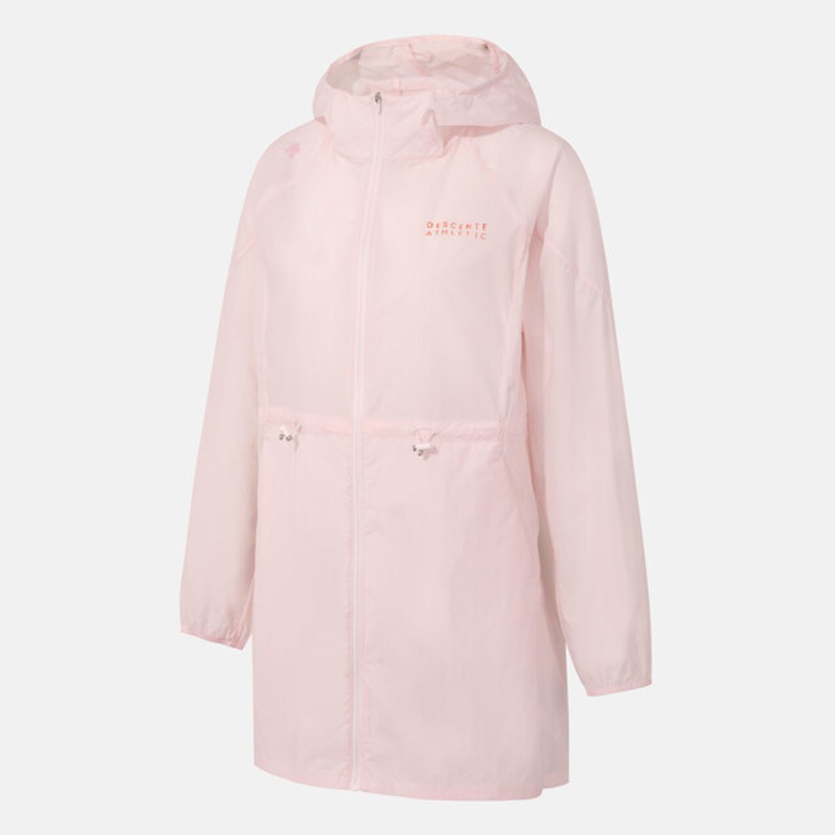 데상트(DESCENTE) 우먼스 경량 우븐 후드형 바람막이 자켓 라이트핑크 SR112PWB31