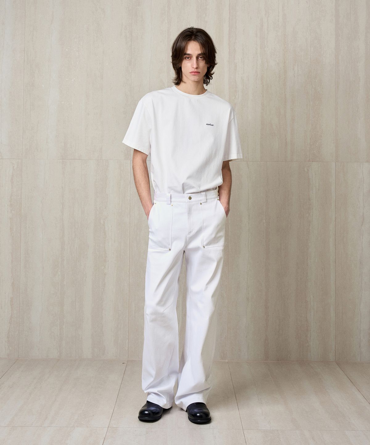 리이 맨(RERHEE MEN) LOGO BACK OVERSIZED T-SHIRT WHITE