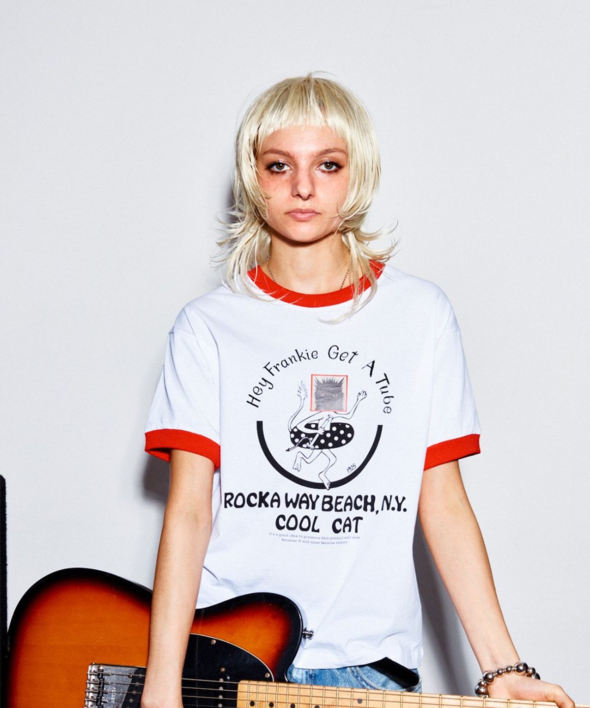 하이타이드 프랭키(HIGHTIDEFRANKIE) Cool Cat Ringer Tee Red
