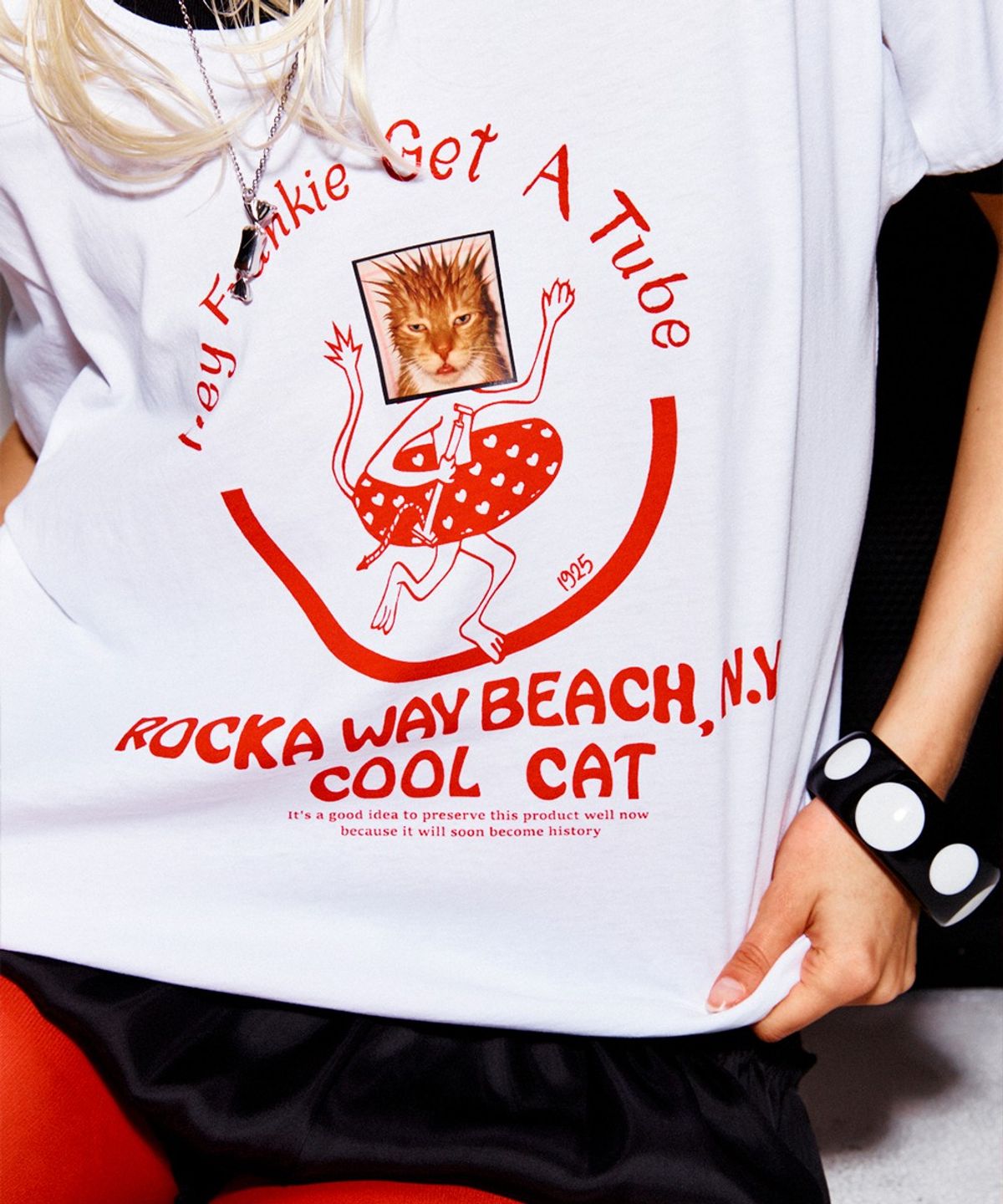 하이타이드 프랭키(HIGHTIDEFRANKIE) Cool Cat Ringer Tee Black