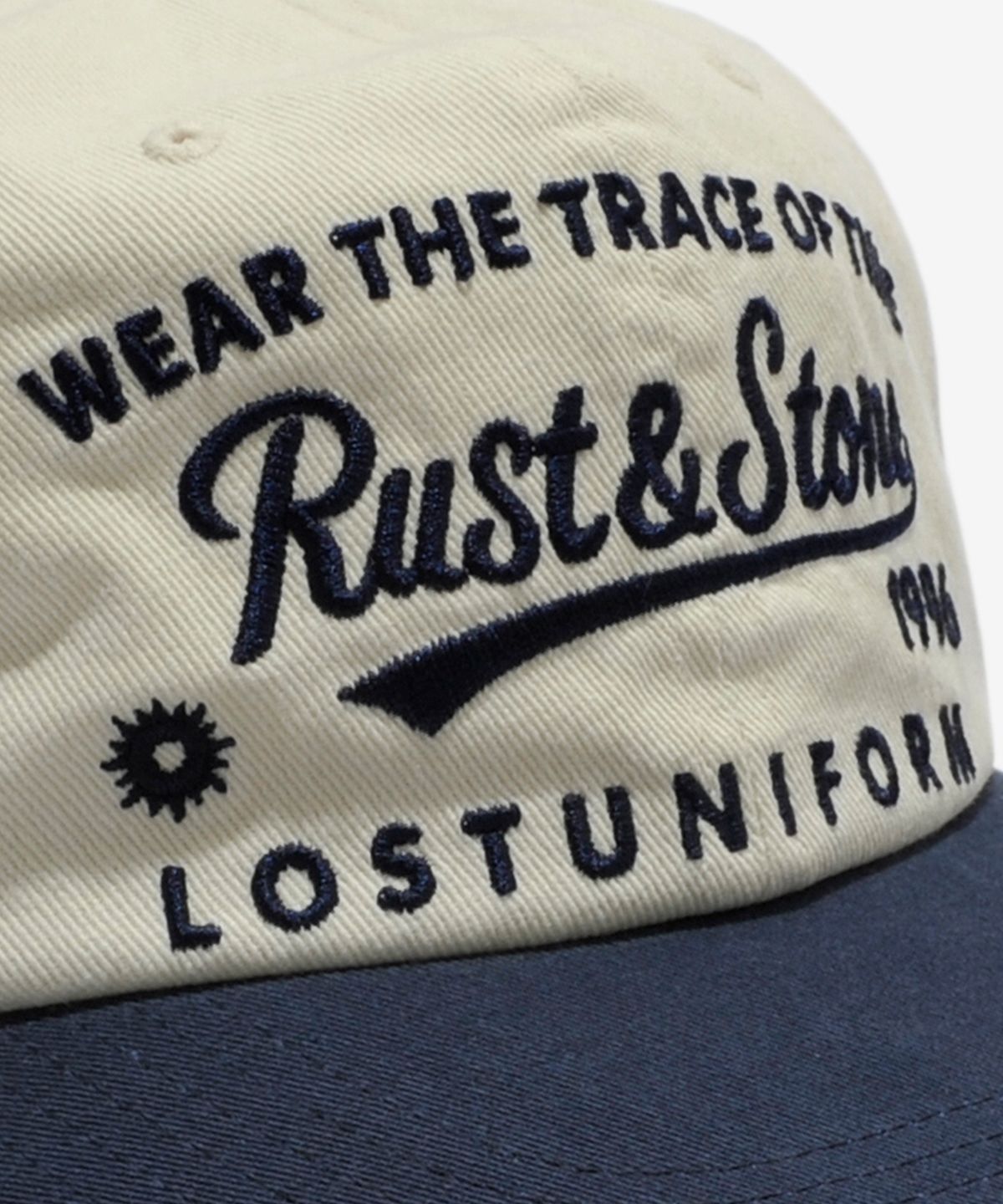 러스트앤스톤(RUSTANDSTONE) 타임 트레이스 볼캡 아이보리/네이비 _Time Trace Ball Cap Ivory/Navy