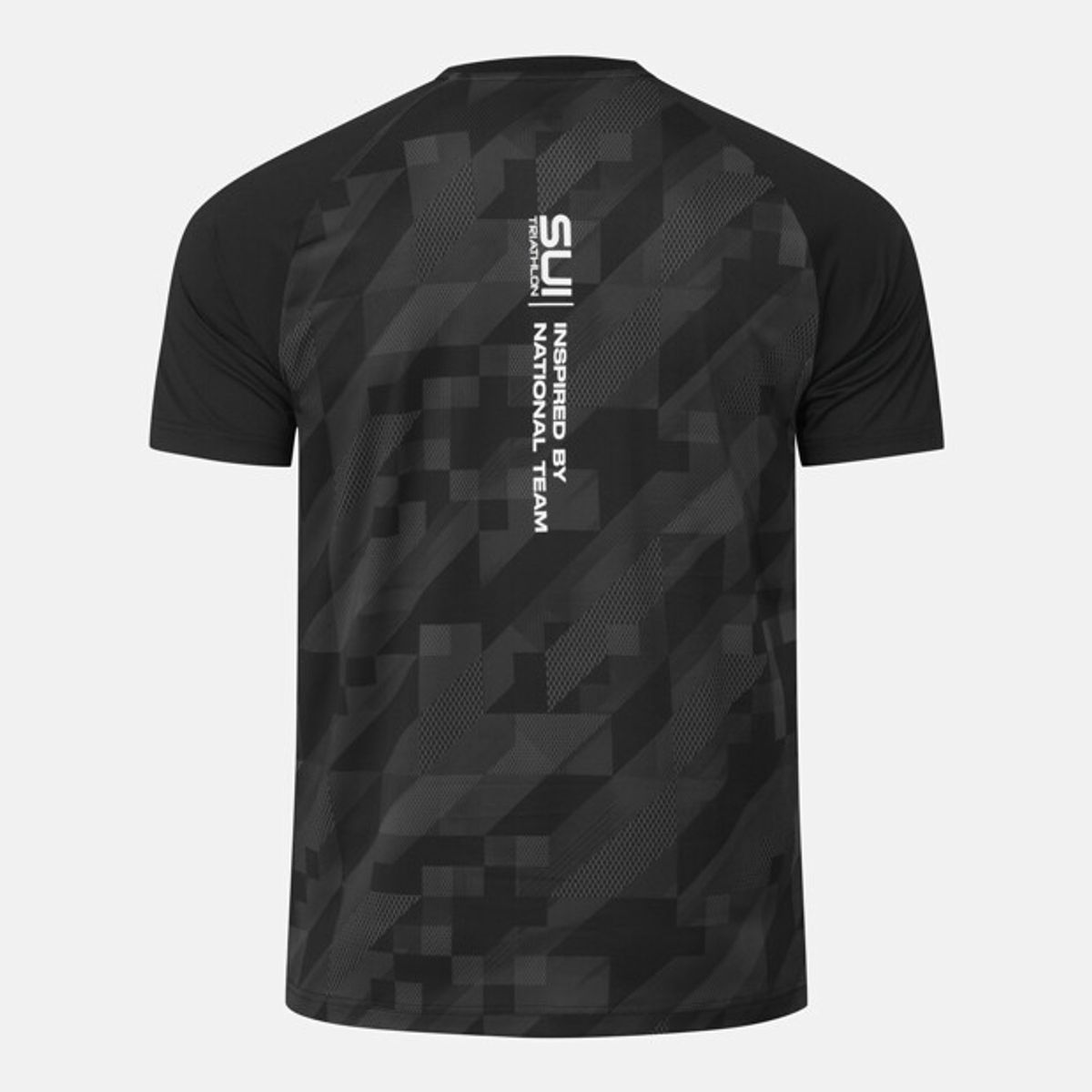 데상트(DESCENTE) 스위스 트라이애슬론 그래픽 반팔 티셔츠 블랙 SR221ITS55