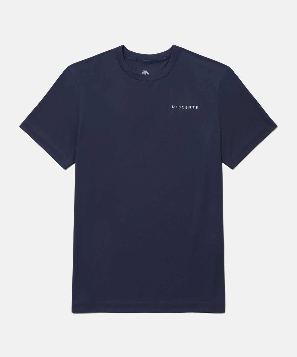 데상트(DESCENTE) 레이블록 워딩 그래픽 반팔 티셔츠 네이비 SR223UTS47