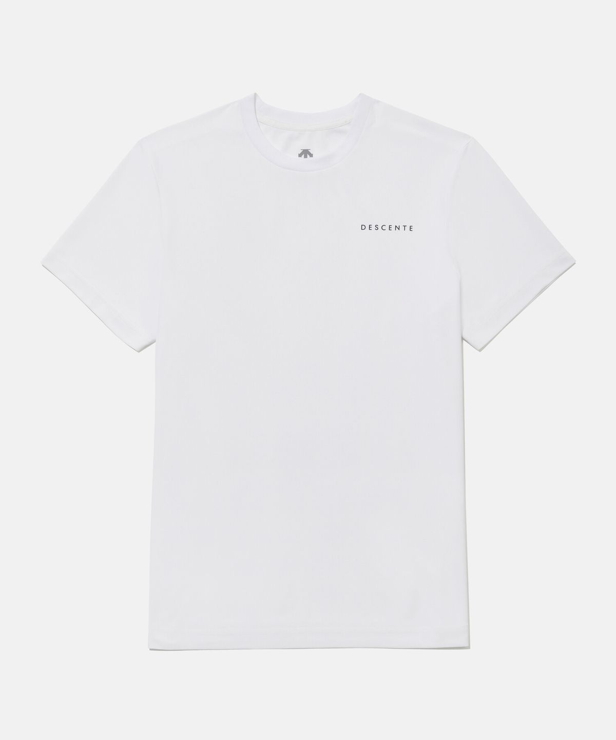 데상트(DESCENTE) 레이블록 워딩 그래픽 반팔 티셔츠 화이트 SR223UTS47
