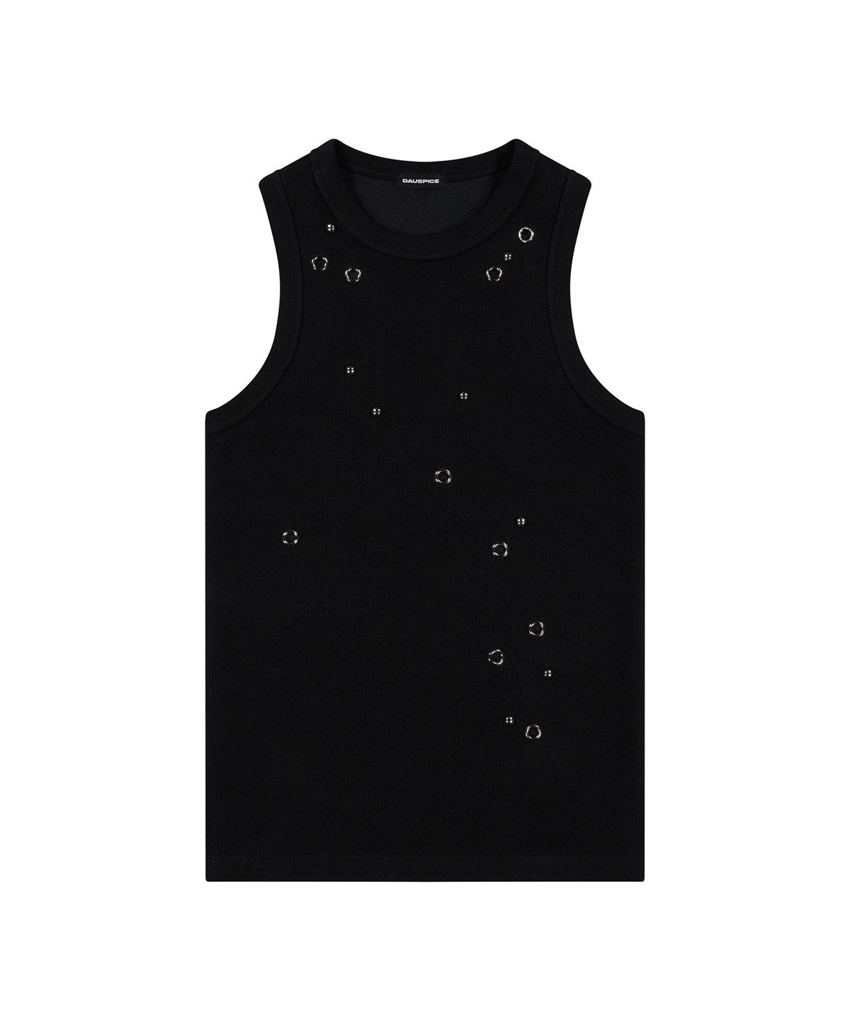디오스피스(DAUSPICE) (DUC) Eyelet Stud Tank Top Black