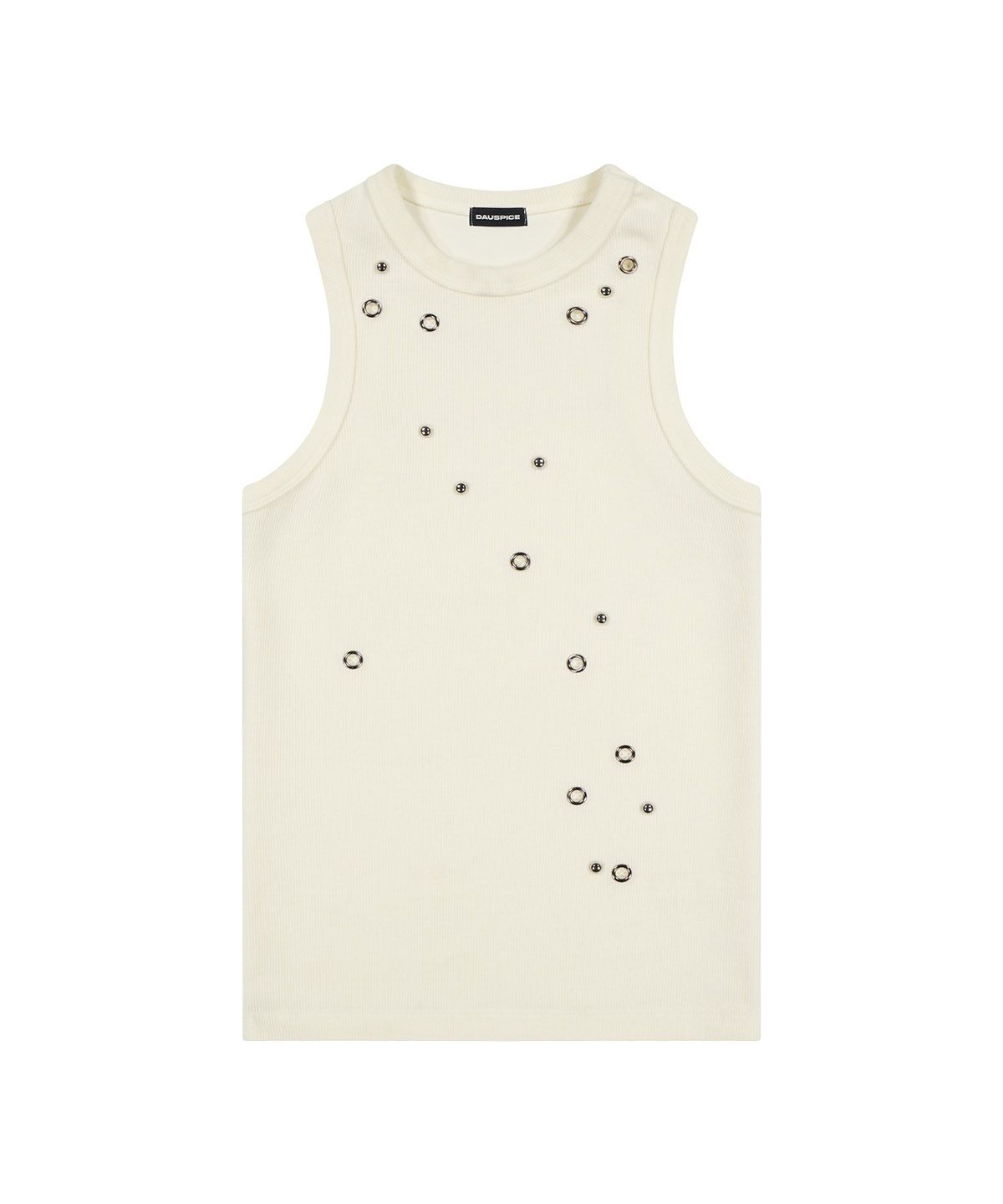 디오스피스(DAUSPICE) (DUC) Eyelet Stud Tank Top White