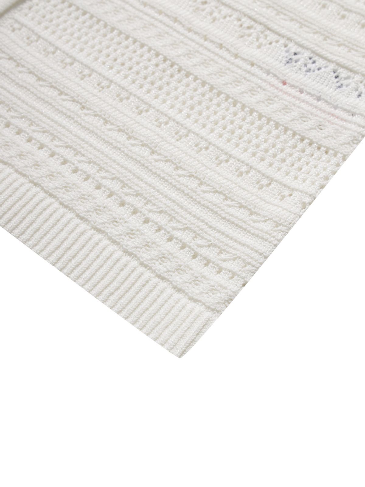 올젠(OLZEN) 여성 크로셰 반팔 카라 가디건_ZLG2EC2301WT