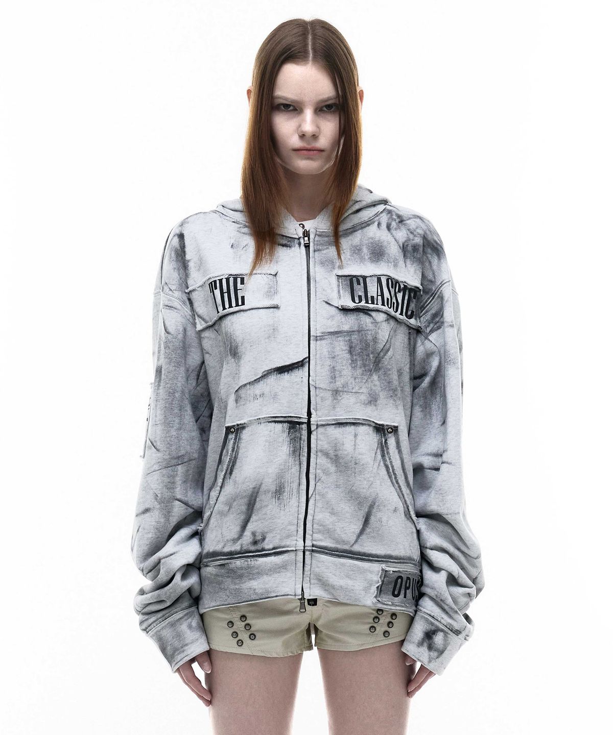 오퍼스 0012(OPUS 0012) Op. 07 UNIF HOOD ZIP-UP DIRTY WHITE
