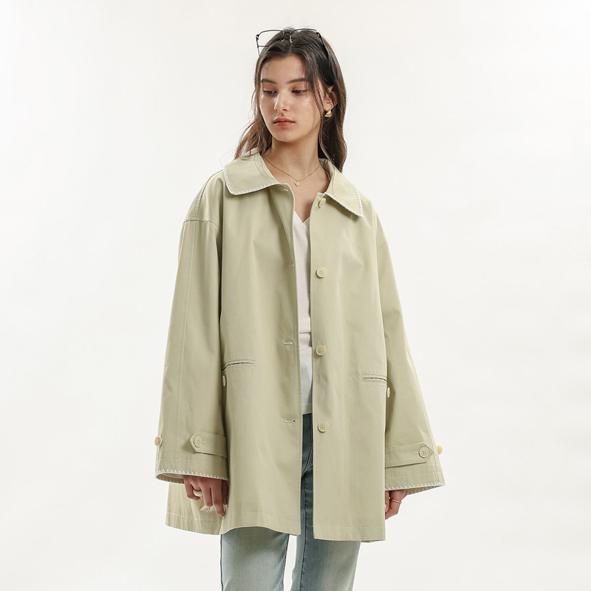 웬스데이딜라잇(WEDNESDAY DELIGHT) WD_Contrast stitch jacket_2color