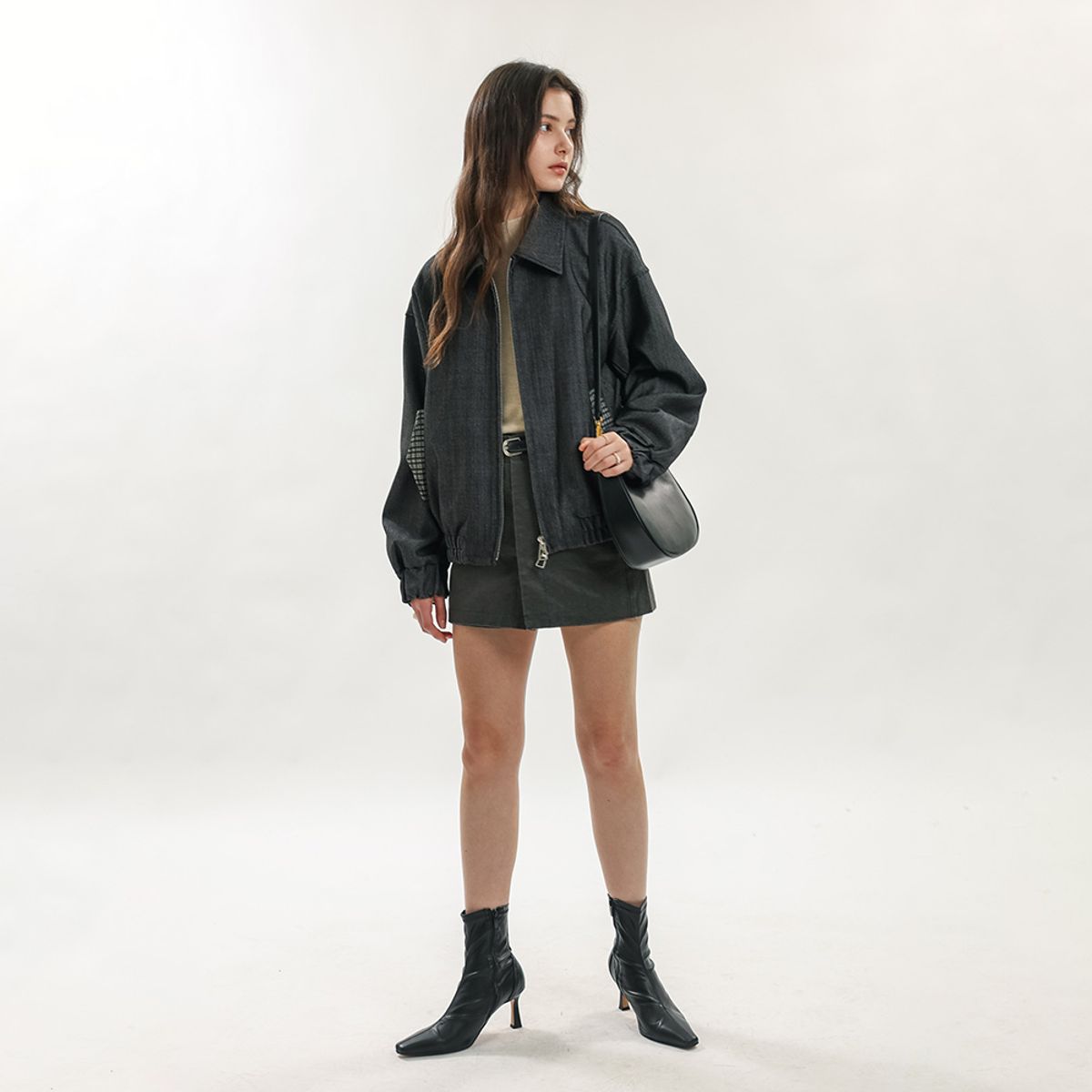 웬스데이딜라잇(WEDNESDAY DELIGHT) WD_Zip-up blouson jacket_CHARCOAL