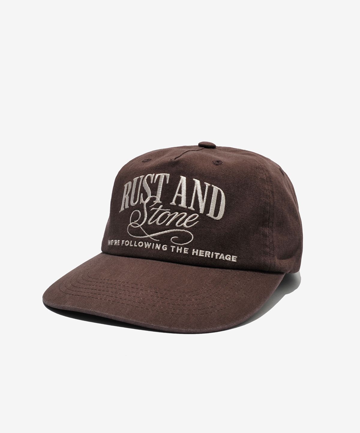 러스트앤스톤(RUSTANDSTONE) 아치로고 볼캡 브라운_Arch Logo Ball Cap Brown