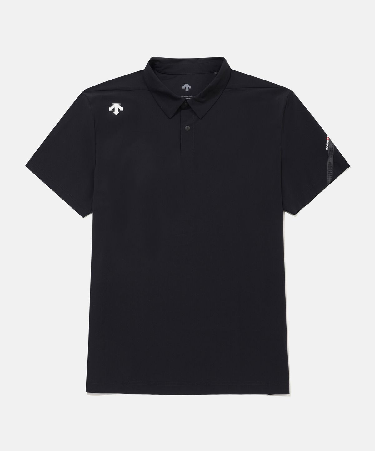 데상트(DESCENTE) 스위스 트라이애슬론 폴로 반팔 티셔츠 블랙 SR221IPS53
