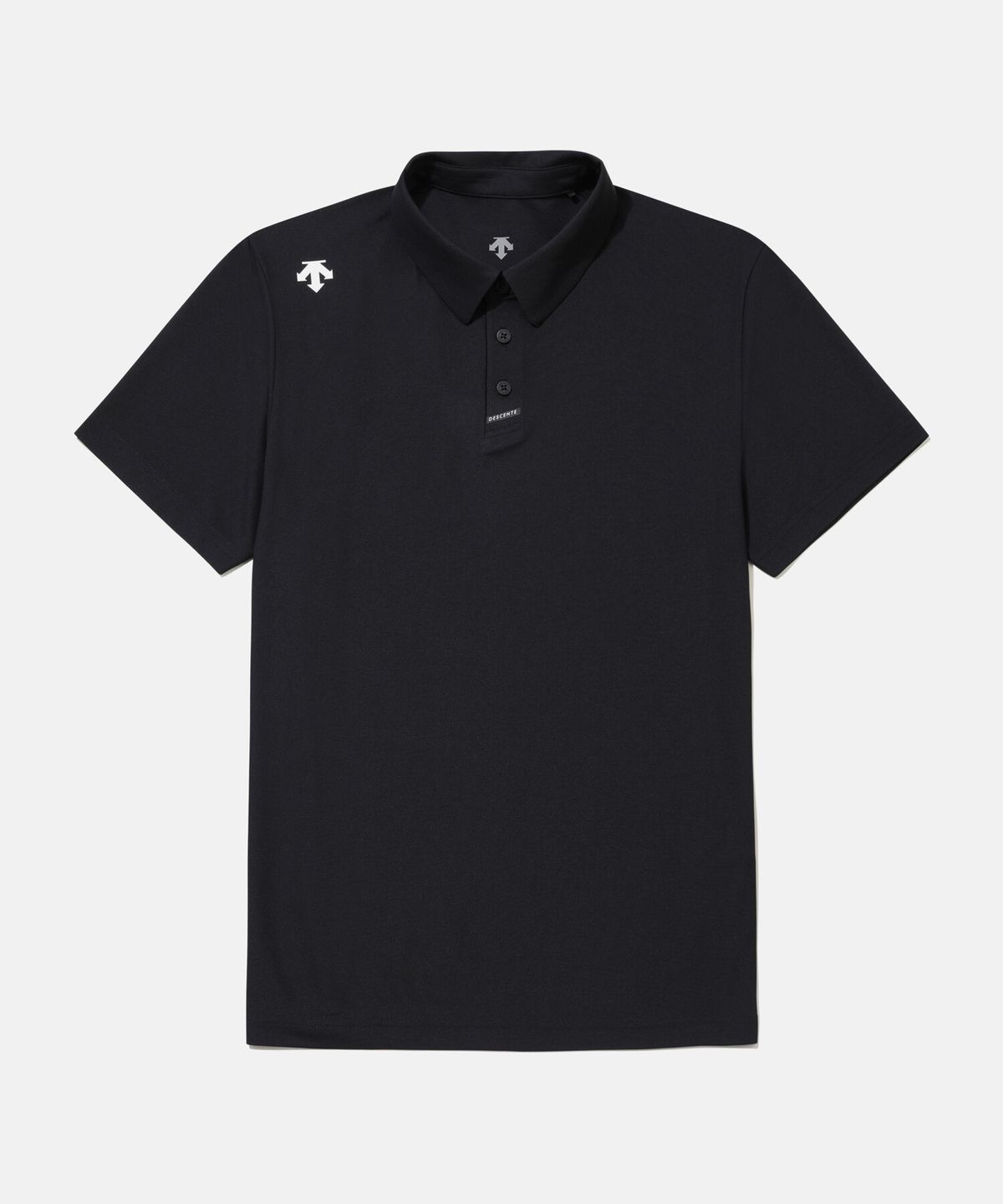 데상트(DESCENTE) 레이블록 폴로 반팔 티셔츠 블랙 SR221UPS47
