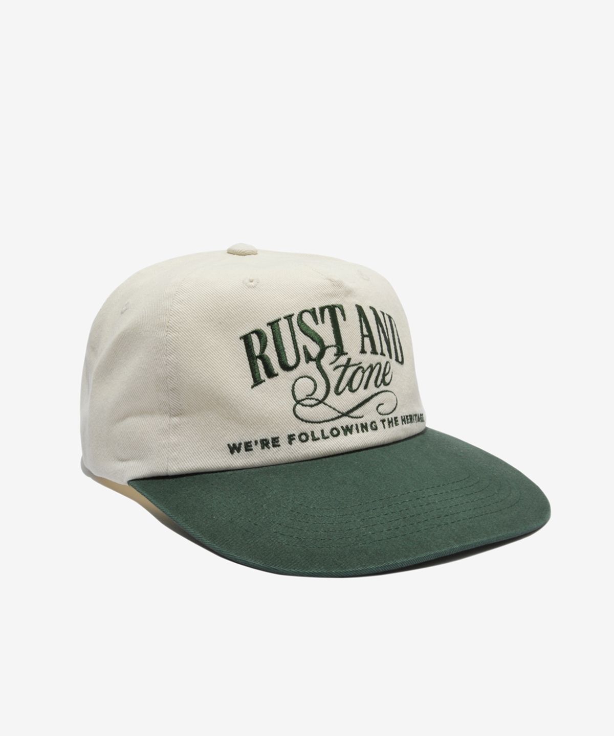 러스트앤스톤(RUSTANDSTONE) 아치로고 볼캡 아이보리/그린_Arch Logo Ball Cap Ivory/Green