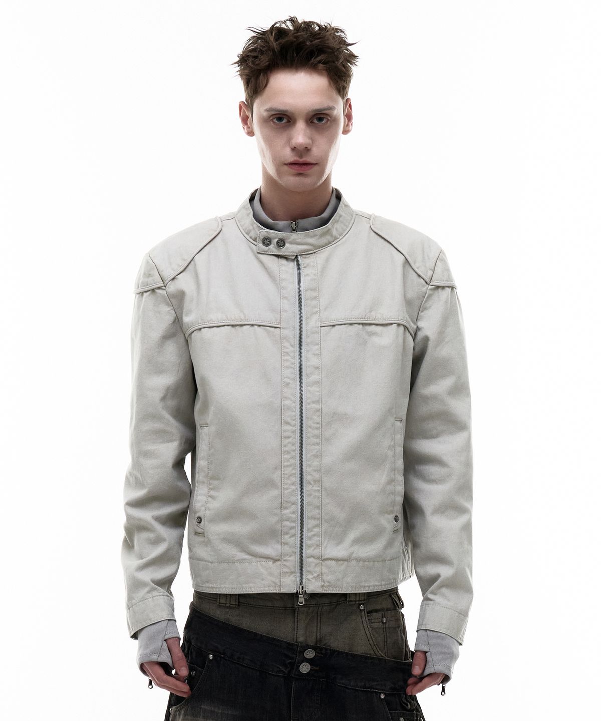 오퍼스 0012(OPUS 0012) Op. 03 EVEL BIKER JACKET IVORY