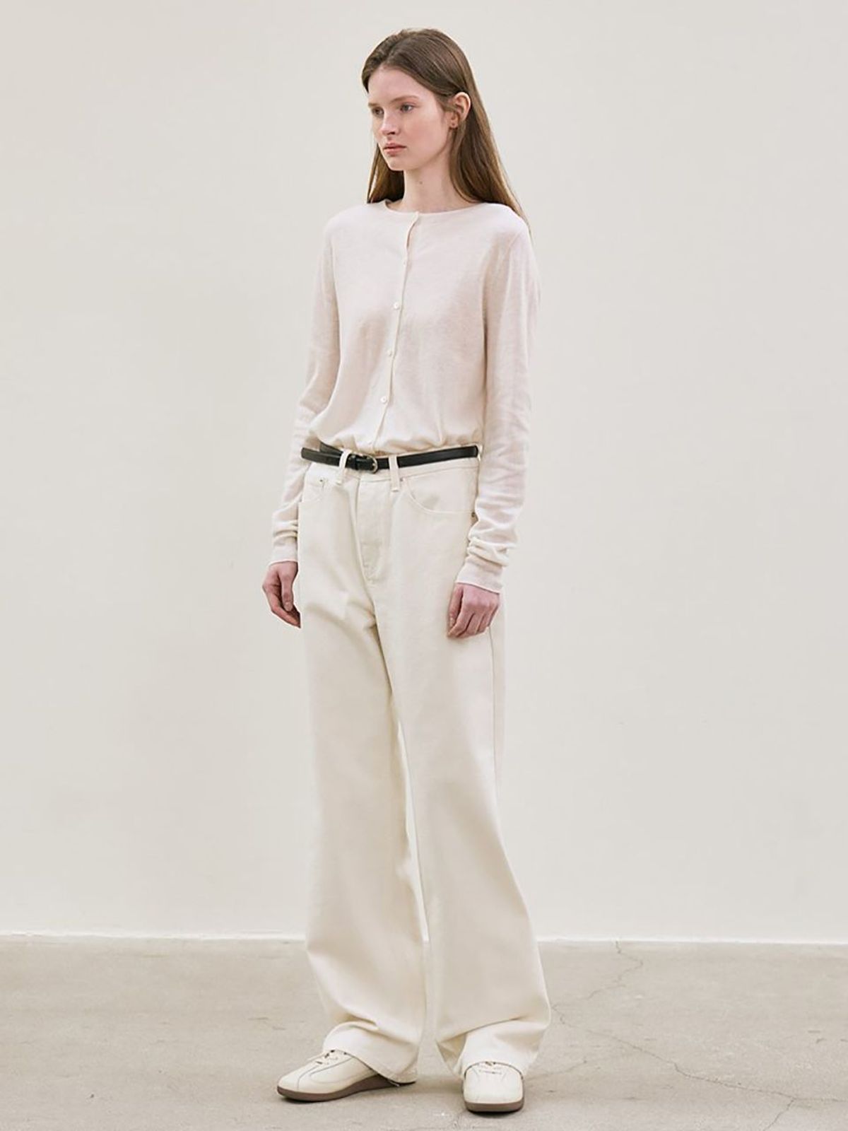 르(LE) straight-fit denim pants (ivory)