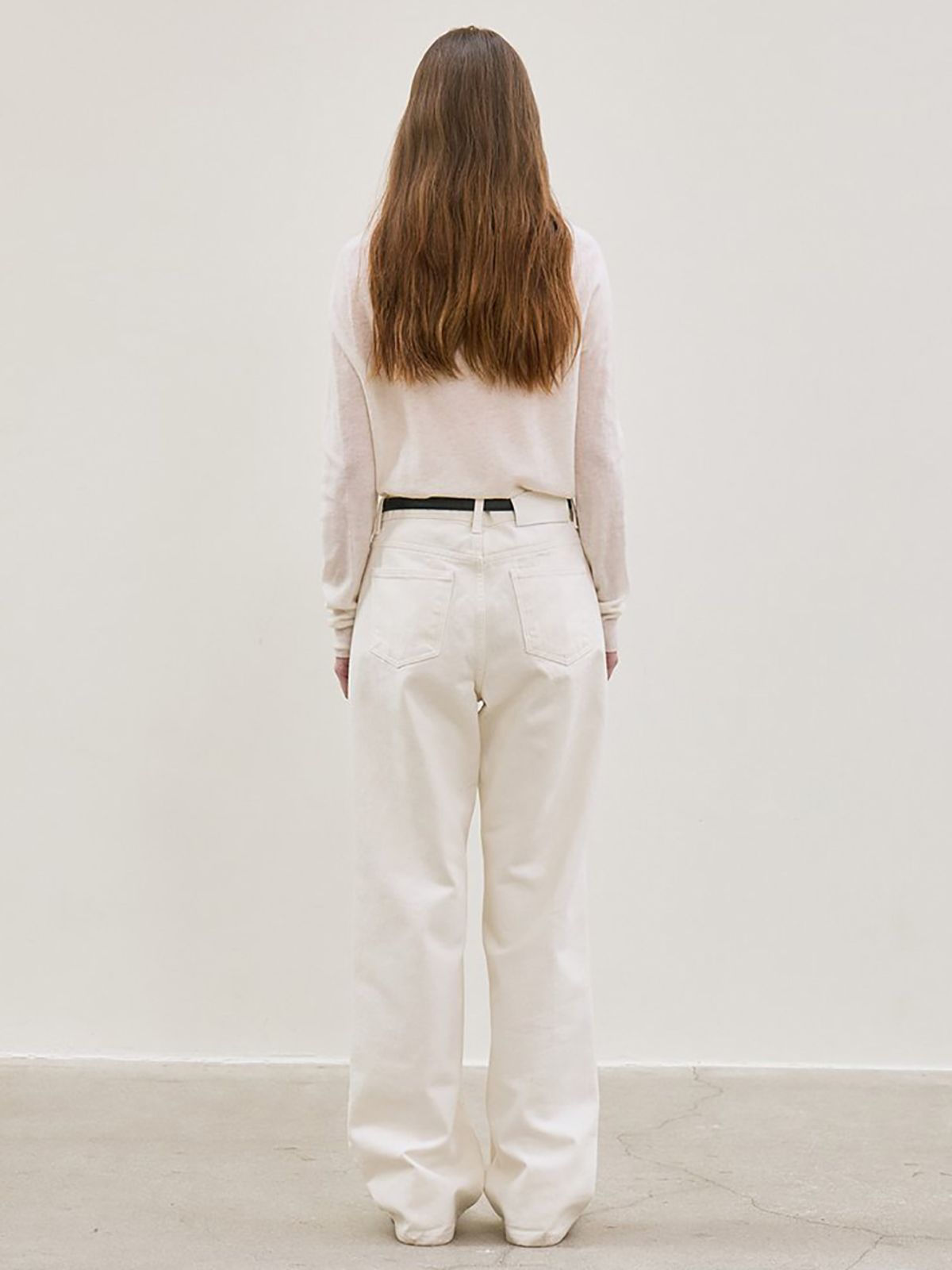르(LE) straight-fit denim pants (ivory)
