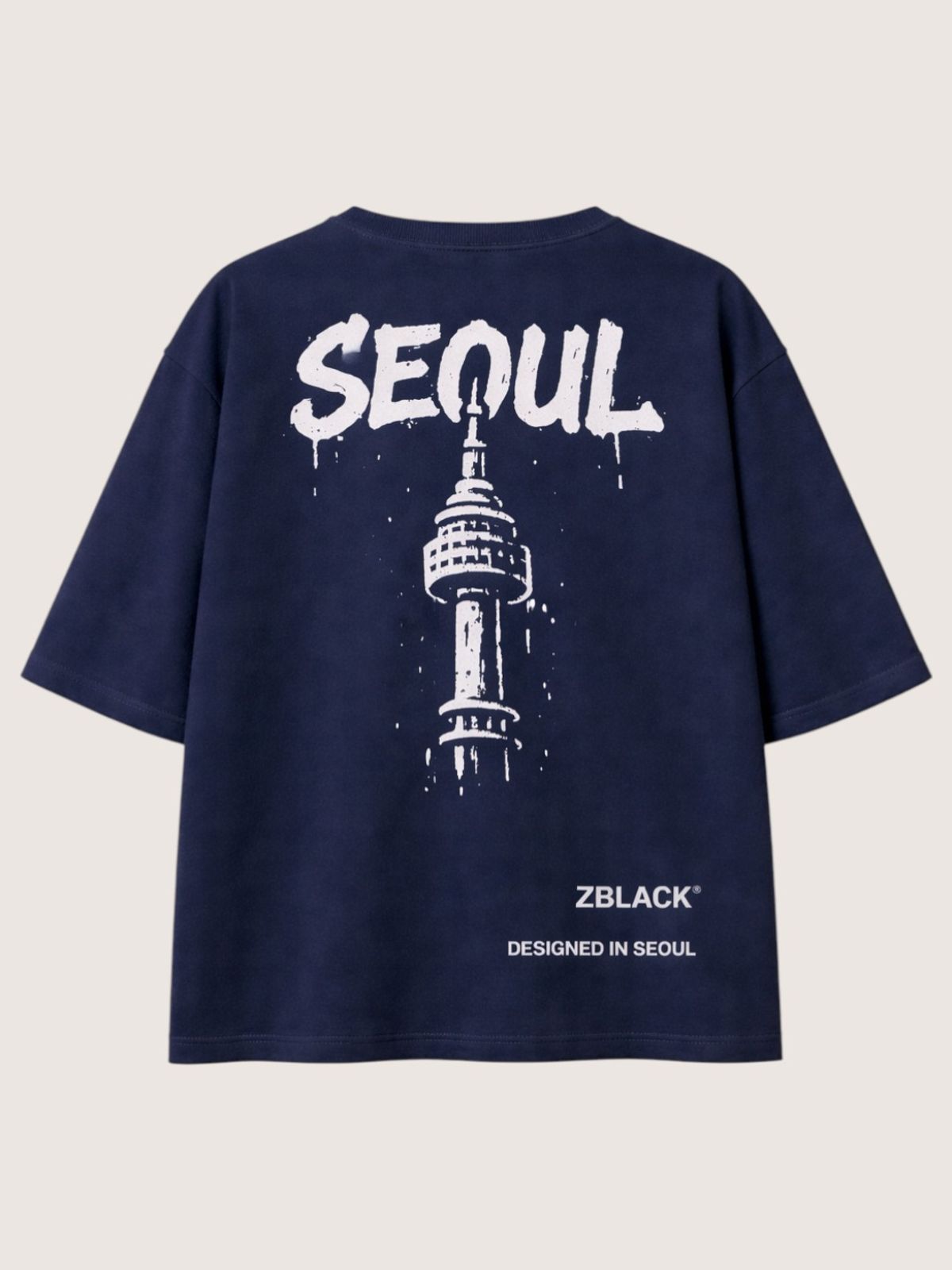 지블랙(ZBLACK) 패션위크 시티 서울 7부 티셔츠(NAVY)